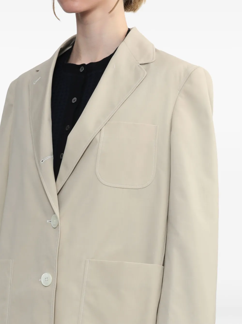 Thom Browne Blazer met enkele rij knopen Beige