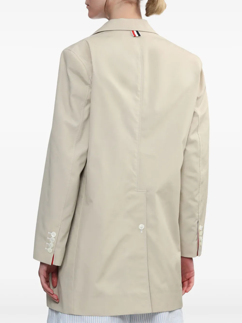 Thom Browne Blazer met enkele rij knopen Beige