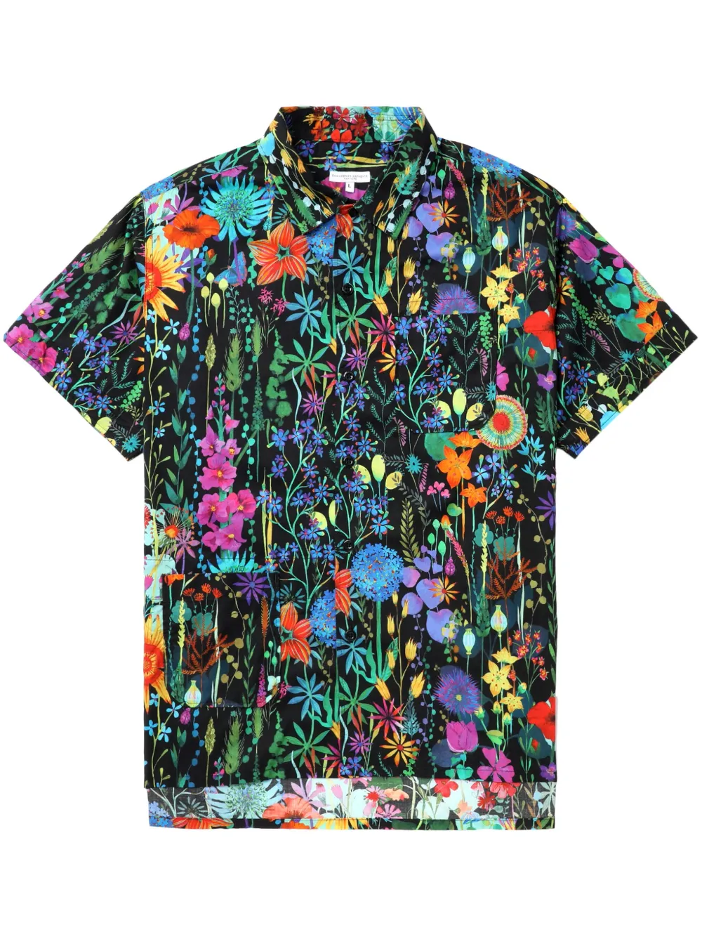 Engineered Garments floral-print cotton shirt | Black | Image 1