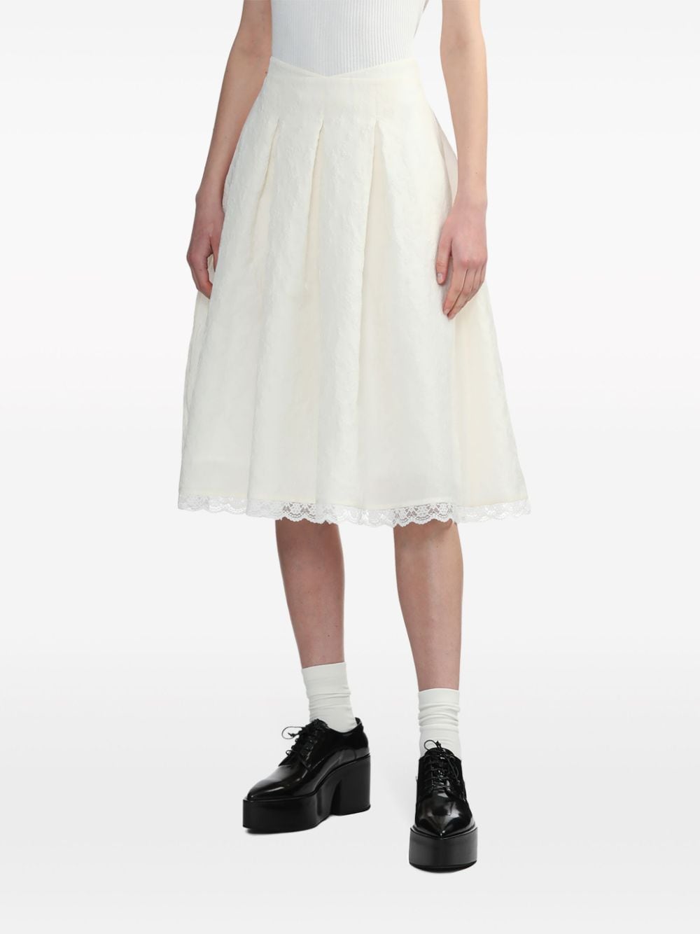 SHUSHU TONG Mini-jurk met kant Wit