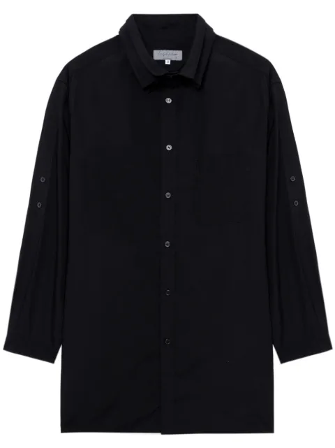 Yohji Yamamoto camisa con cuello a capas