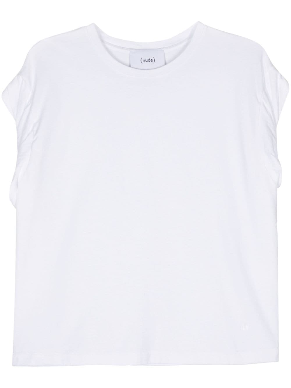 Nude Logo-embroidered Cotton T-shirt In White