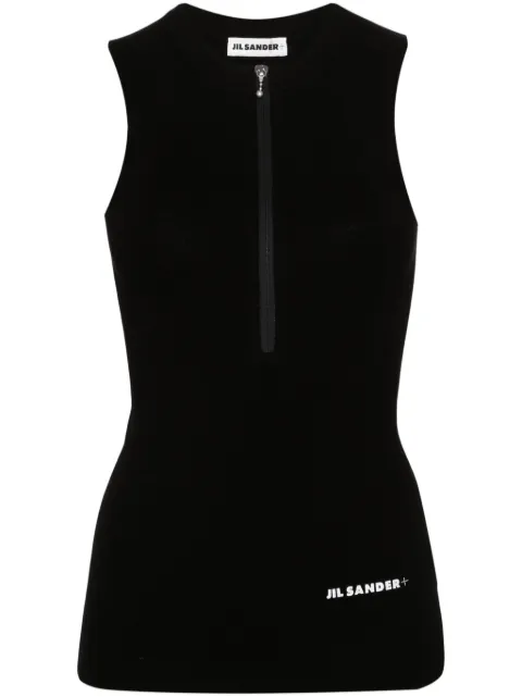 Jil Sander logo-print fine-ribbed tank top
