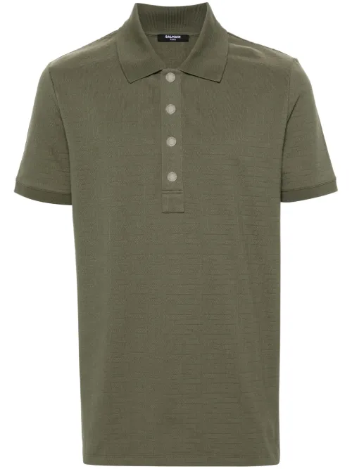 Polo à motif jacquard - Balmain - Modalova