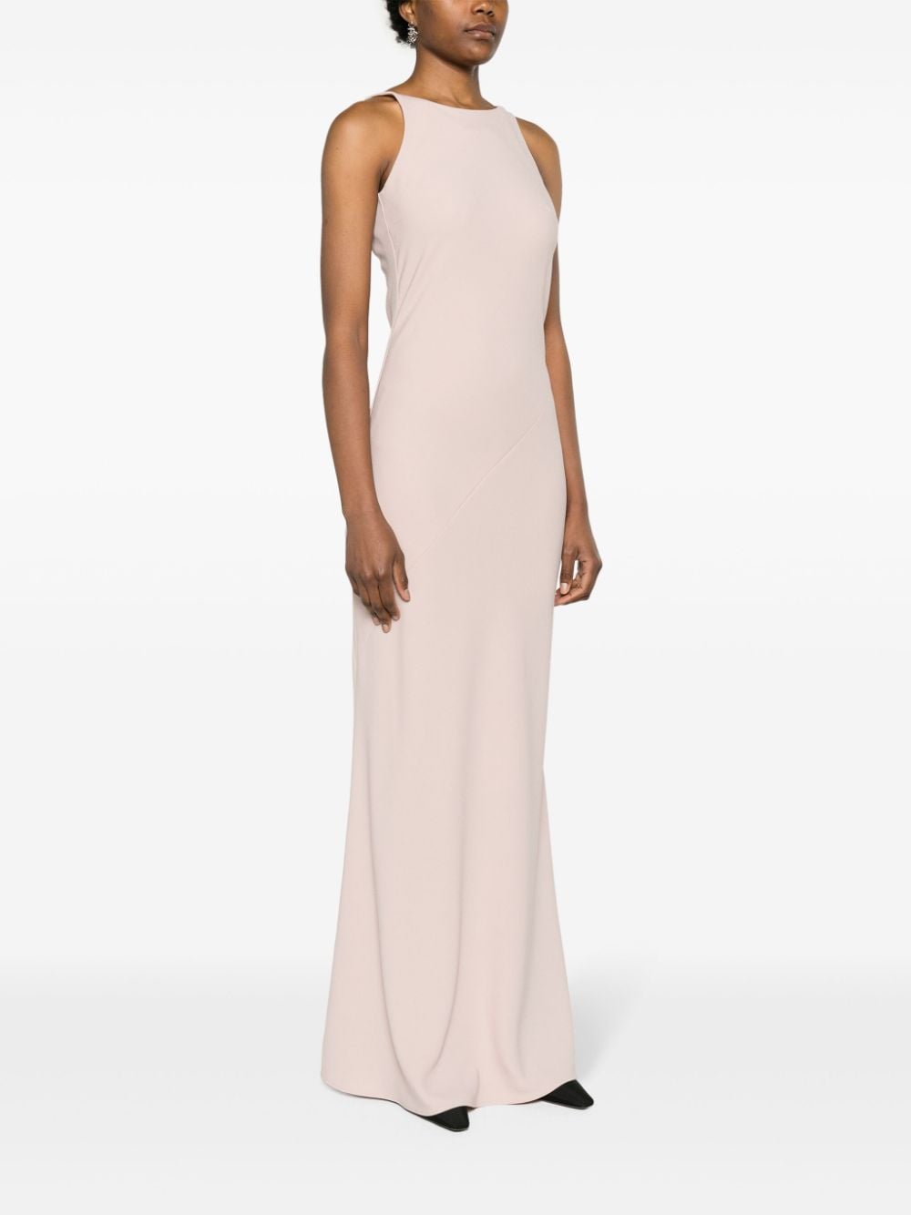 Shop Drhope Sleeveless Crepe Maxi Dress In Pink
