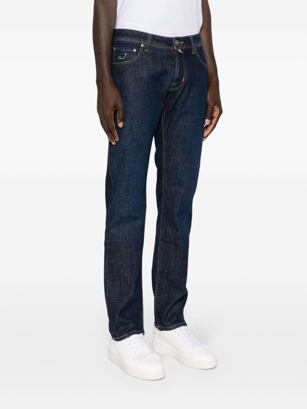 Shop Jacob Cohen Nick Mid-rise Slim-fit Jeans In Blue