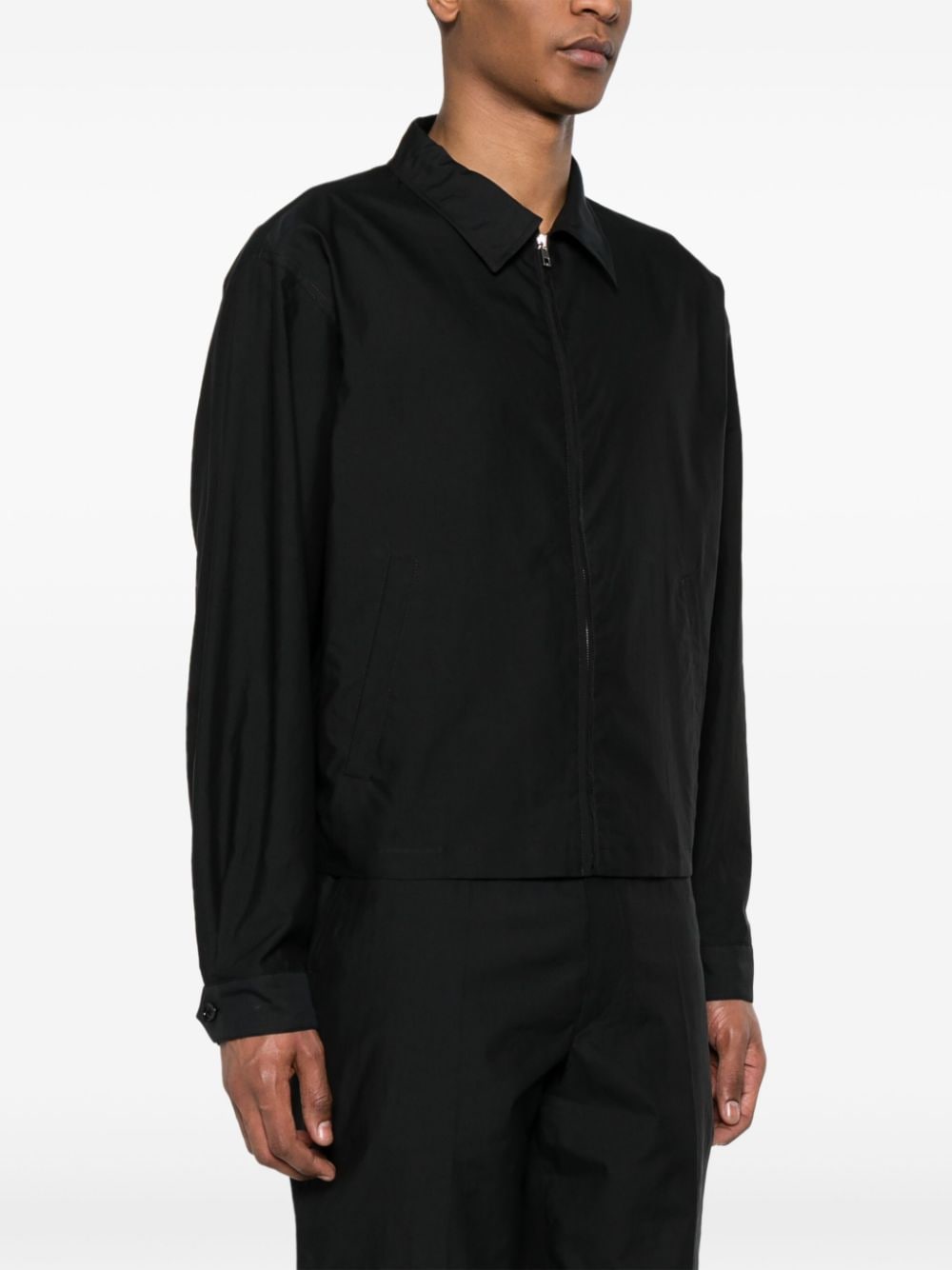 Shop Lemaire Zip-up Jacket In 黑色