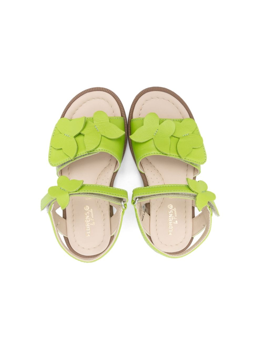 Shop Florens Butterfly-appliqué Leather Sandals In Green