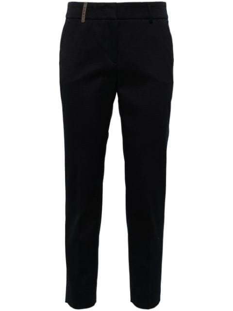 Peserico pressed-crease faille tapered trousers