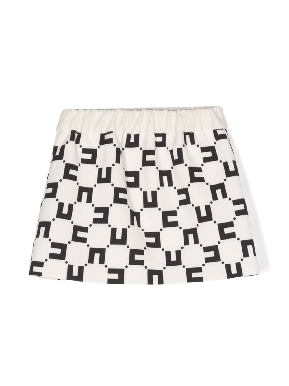 Shop Elisabetta Franchi La Mia Bambina Logo-print Mini Skirt In Neutrals