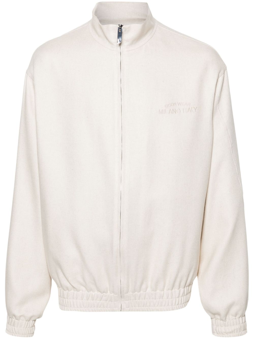 Shop Gcds Embroidered-logo Sport Jacket In Neutrals