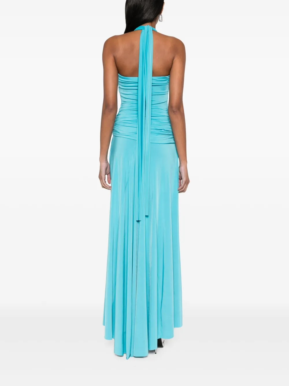 Blugirl Draped Jersey Maxi Dress In Blue