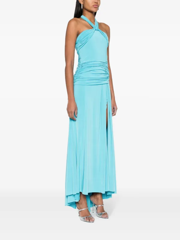 chinese dress ladies Simkhai Women's Nancie Draped Jersey Cape Maxi Dress in Sky, Size 2 main image 1