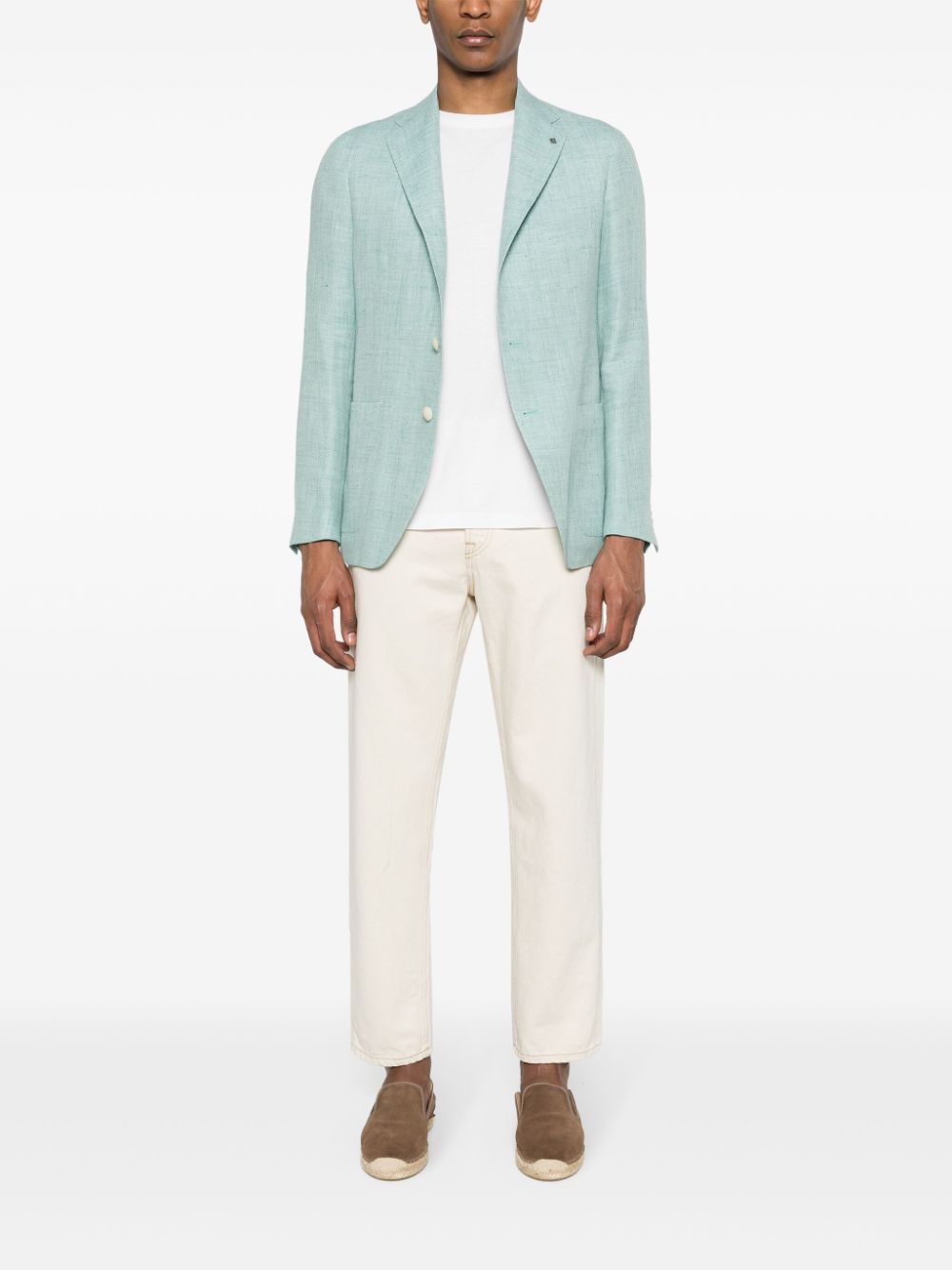 Shop Tagliatore Single-breasted Blazer In Blue