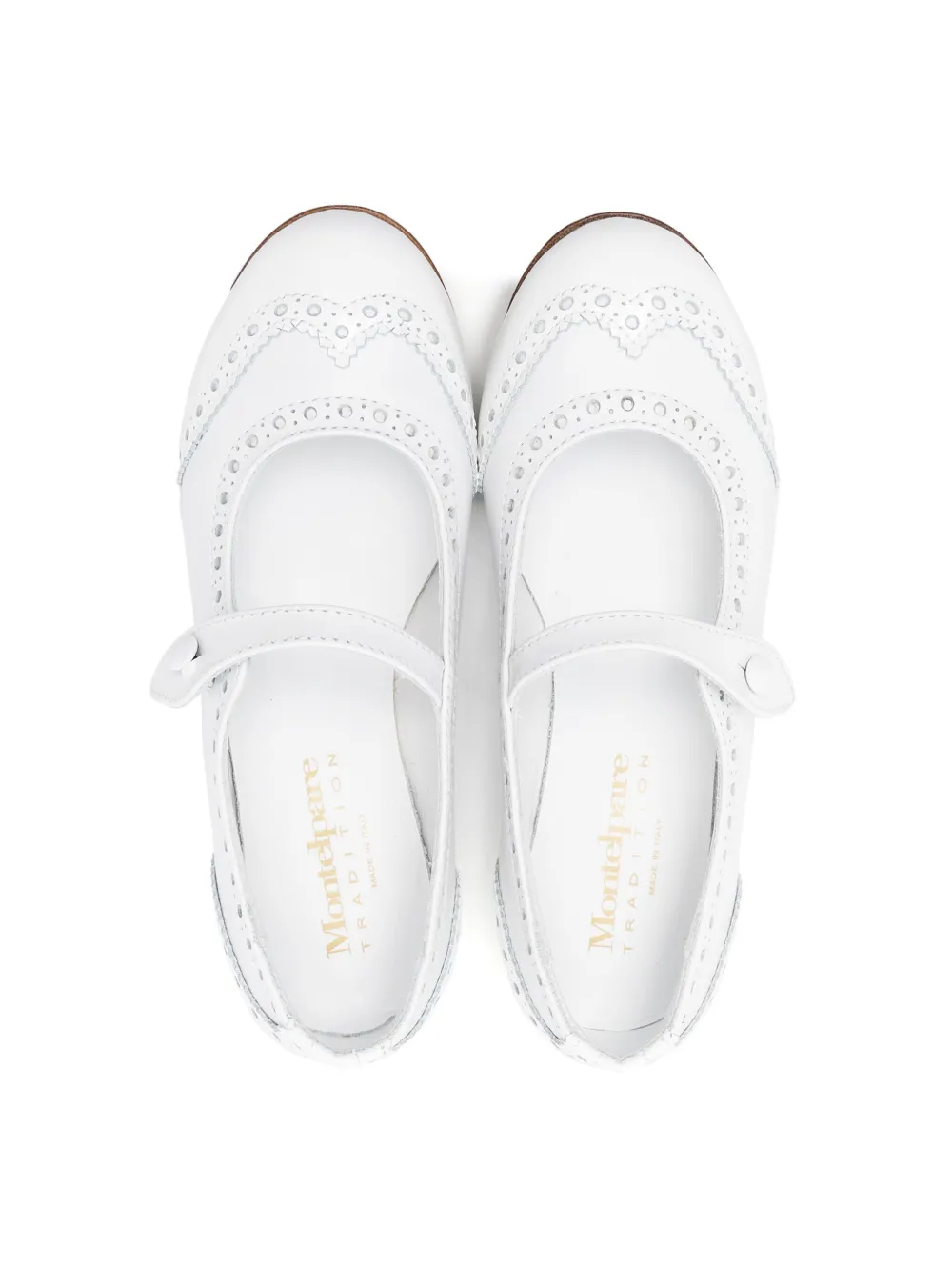 Shop Andrea Montelpare Ghillies-brogue Trim Ballerina Shoes In White