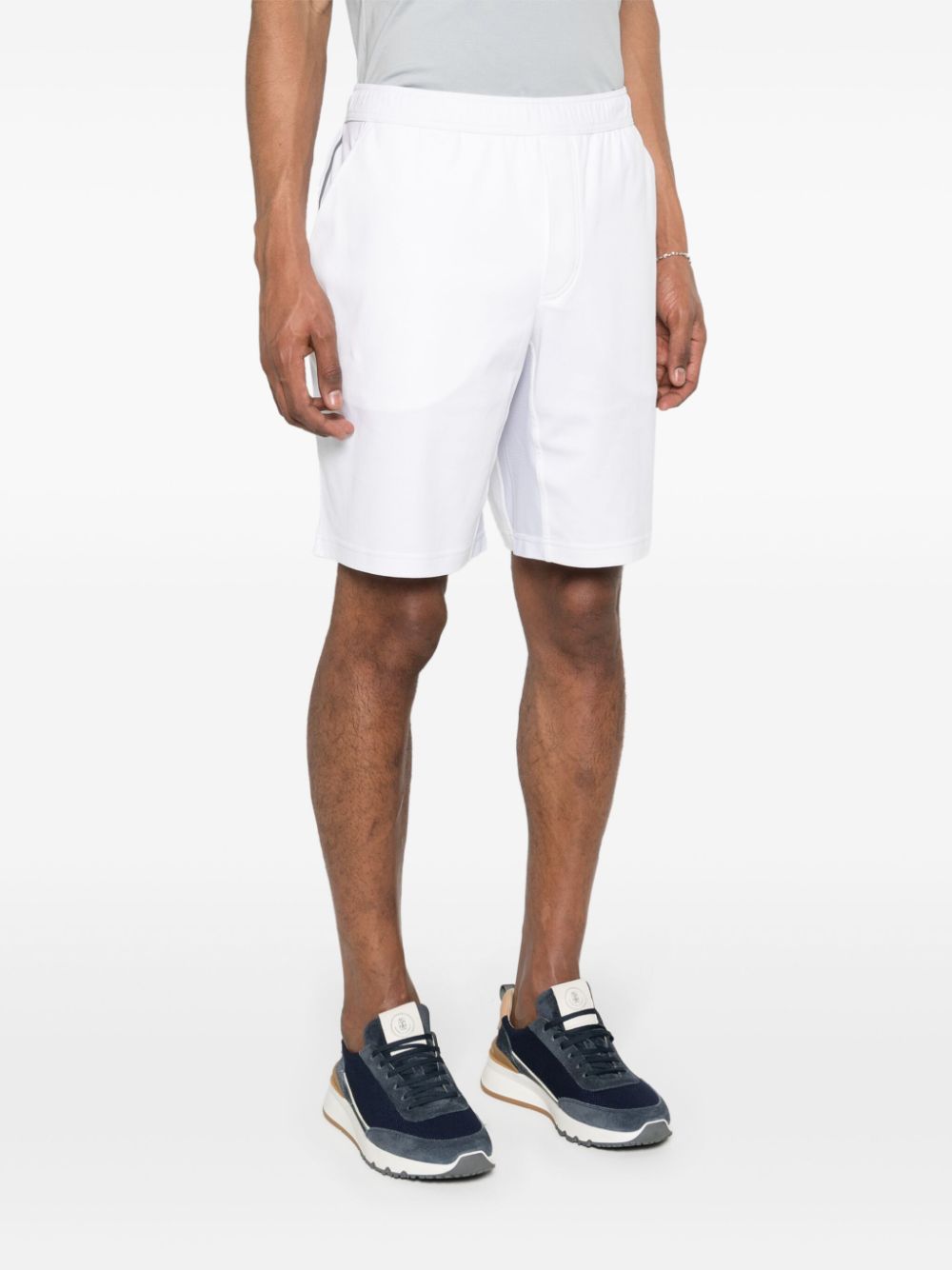 Brunello Cucinelli Shorts met geborduurd logo Wit