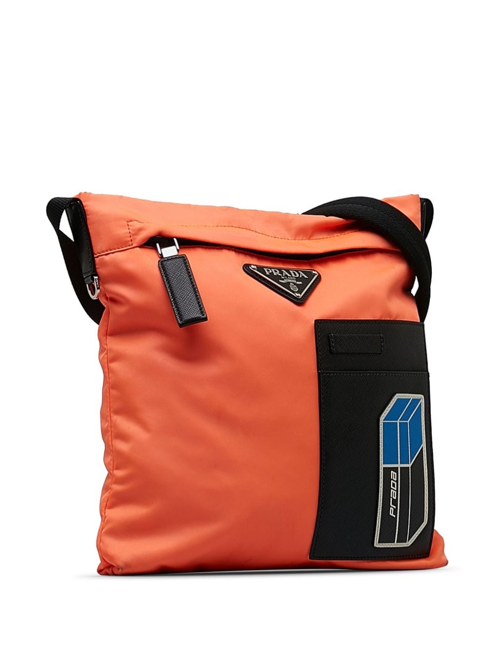 Prada Pre-Owned 2013-2022 logo-appliqué crossbody bag - Oranje