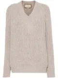 Gucci V-neck chunky-knit jumper - Grey