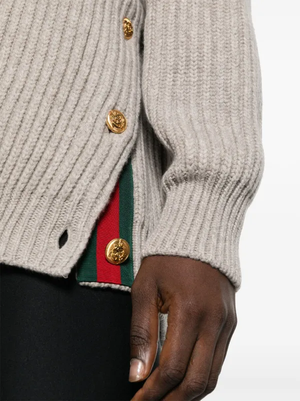 Gucci チャンキーニット Vネックセーター | グレー | FARFETCH JP