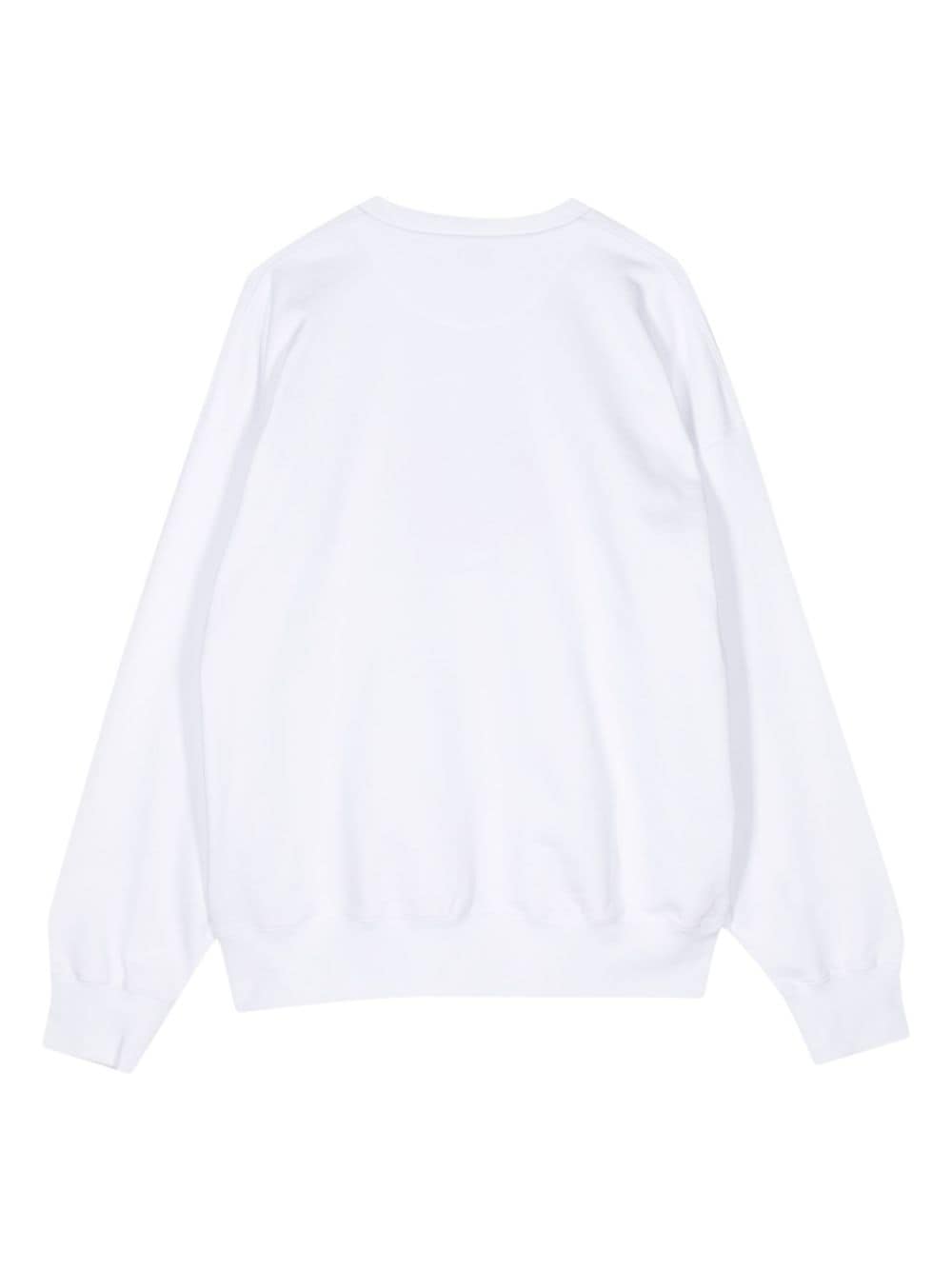 Shop Bally Logo-embroidered Cotton Sweatshirt In White