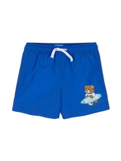 Moschino Kids shorts de playa con estampado Teddy Bear