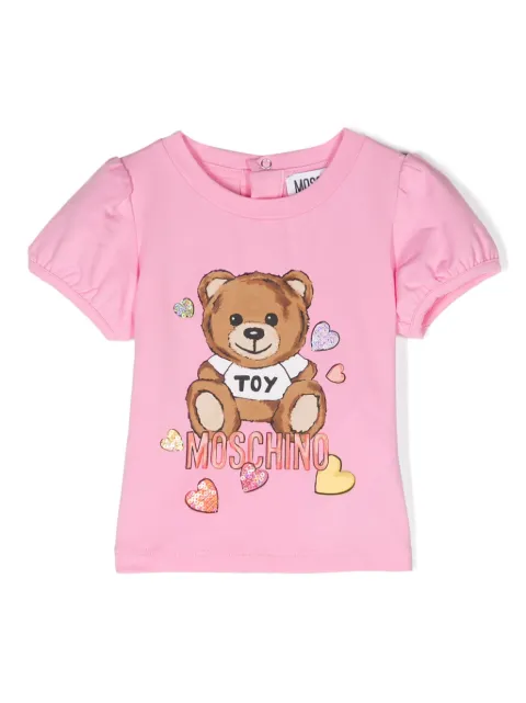 Moschino Kids Teddy Bear logo-print T-shirt