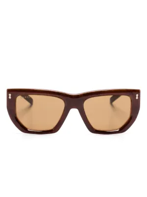 Gucci Eyewear トータスシェル スクエアサングラス | ブラウン
