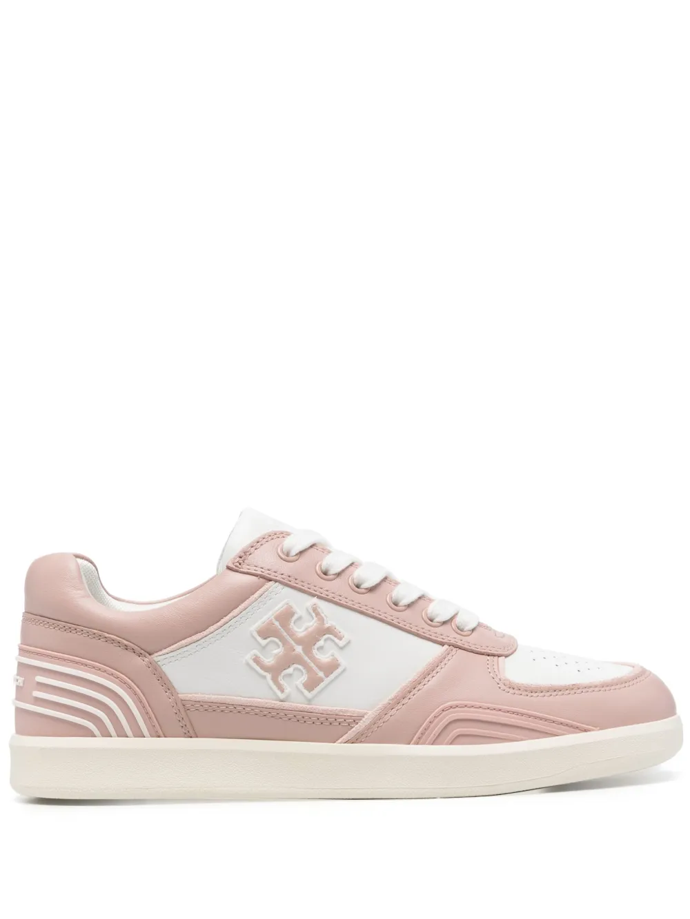 Shop Tory Burch Clover Court Leather Sneakers In White