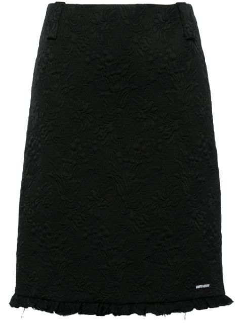 Miu Miu floral-matelasse pencil skirt Women