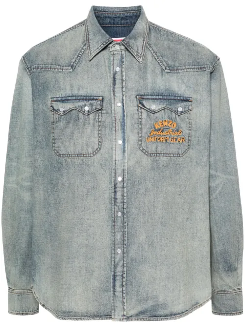 Chemise en jean à logo brodé - Kenzo - Modalova