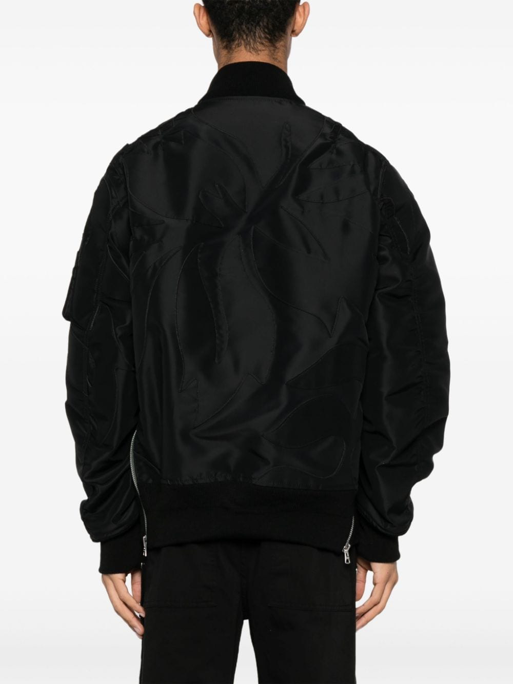 Shop Sacai Embroidered-patch Bomber Jacket In Black