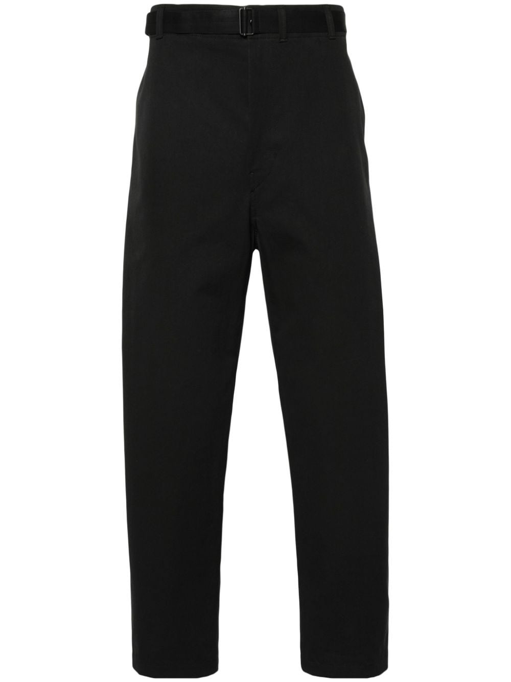 Lemaire Strap-detail Tapered Trousers In Black