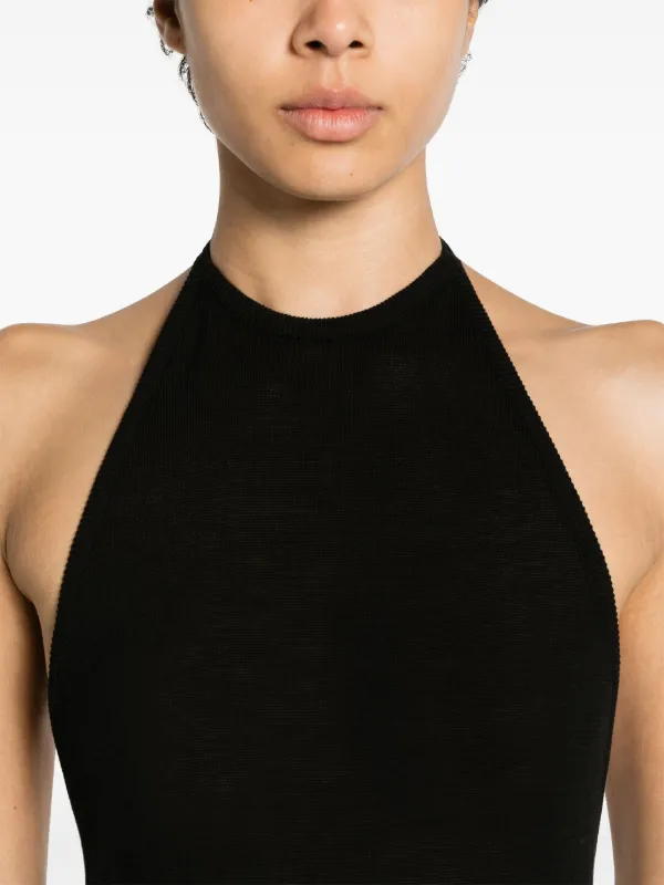 LEMAIRE open-back Knitted Halterneck Top | Black | FARFETCH