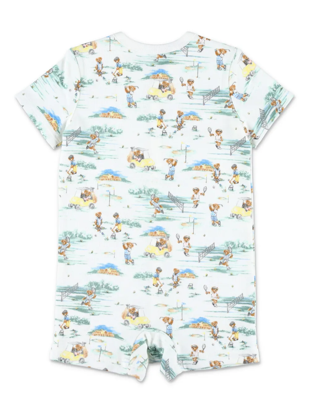 POLO RALPH LAUREN KIDS Katoenen romper met logo Wit