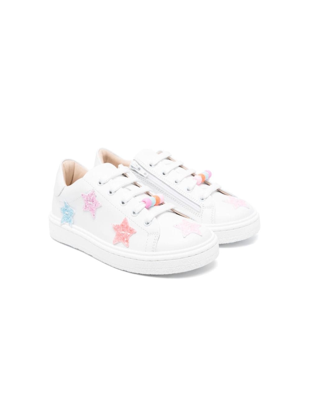 Florens star-patch leather sneakers - Bianco