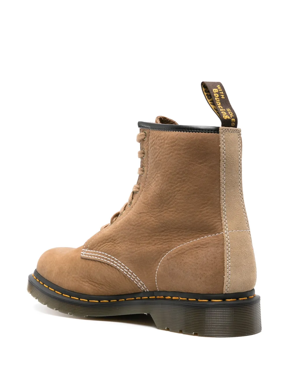 Dr. Martens' Stitched Boots With Suede Backstrap And Airwair Loop In 中性色