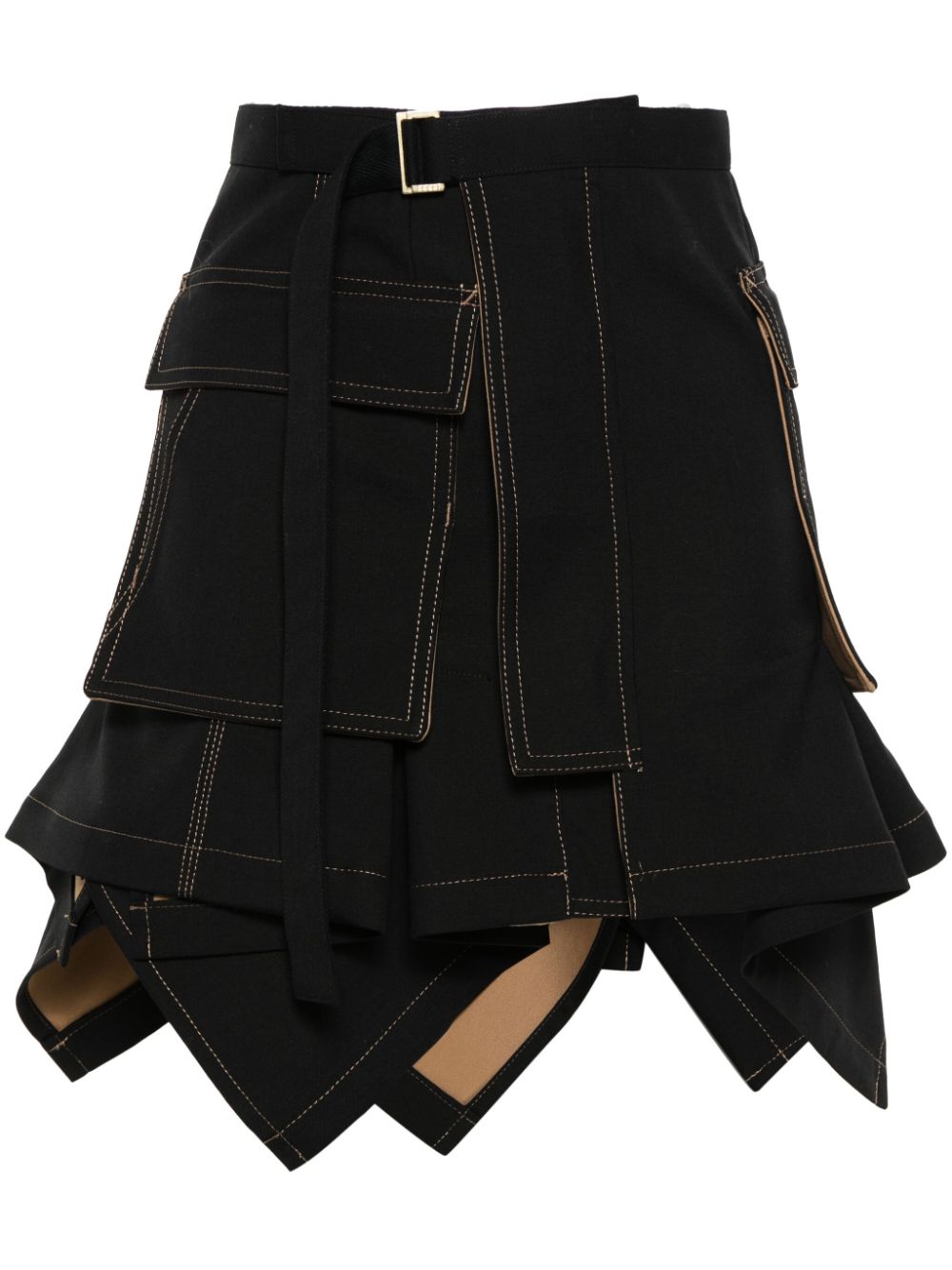 Sacai X Carhartt Wip Suiting Bonding Skirt In Black