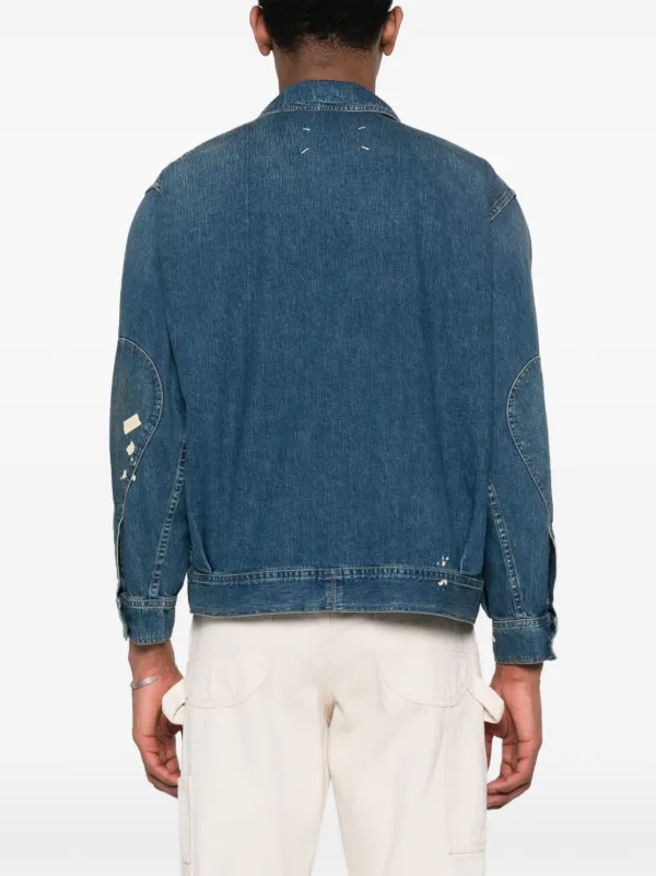 お歳暮ならオンライン Margiela Maison ダメージ JP FARFETCH | ブルー | デニムジャケット パンツ
