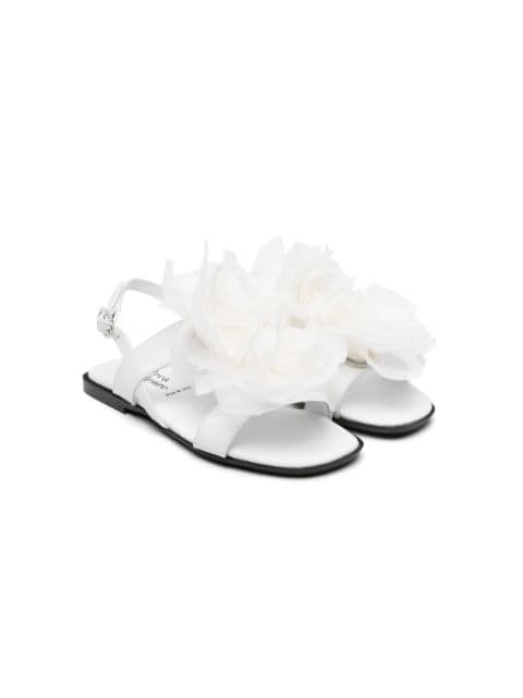 Andrea Montelpare floral-appliqué leather sandals