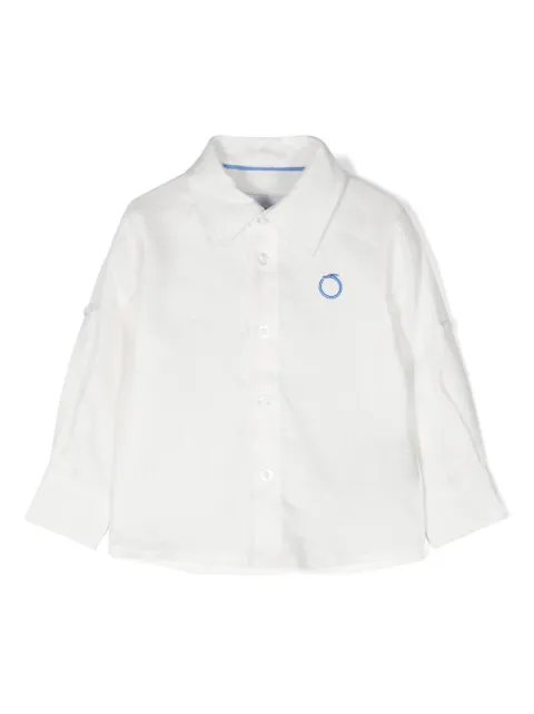 TRUSSARDI JUNIOR logo-embroidered linen shirt