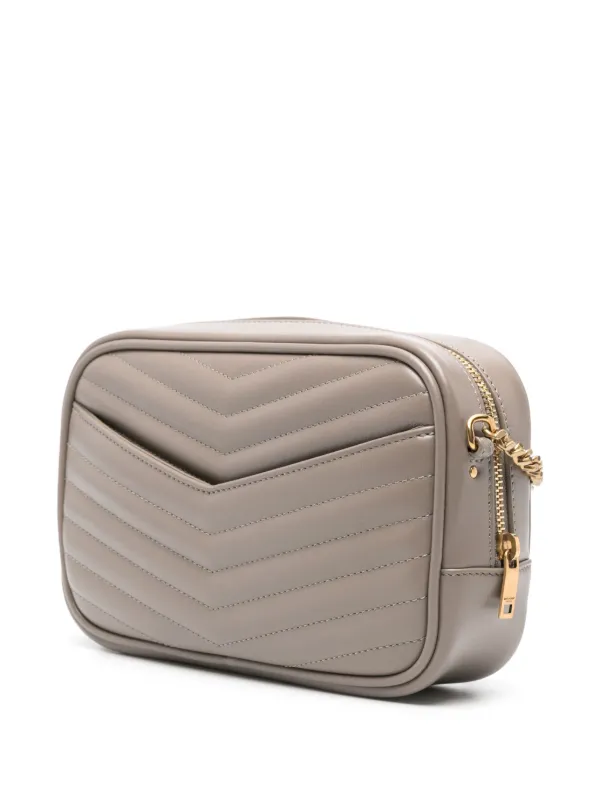 Saint Laurent Mini Lou Leather Crossbody Bag | Grey
