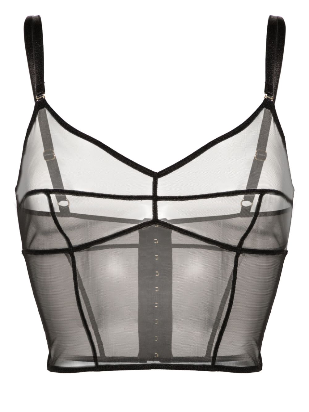 Murmur Haze panelled mesh bra – Black