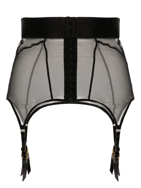 Murmur Zest Sheer Suspender Belt | Black | FARFETCH