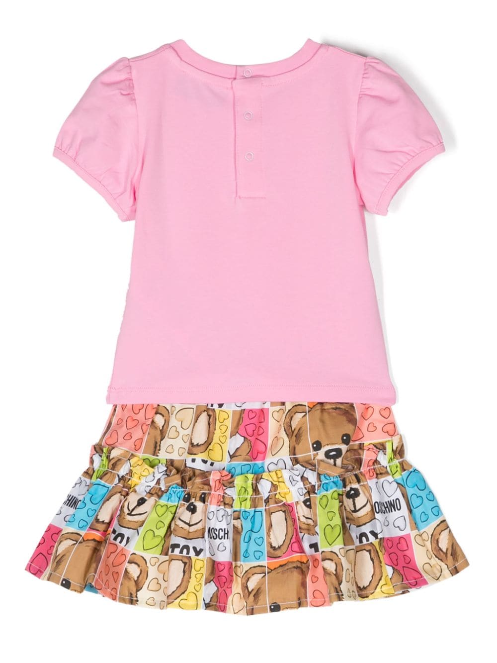 Moschino Kids Top en rok met teddybeerprint Roze