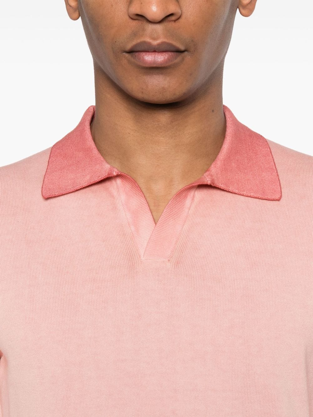 Shop Altea Fine-knit Cotton Polo Shirt In Rosa