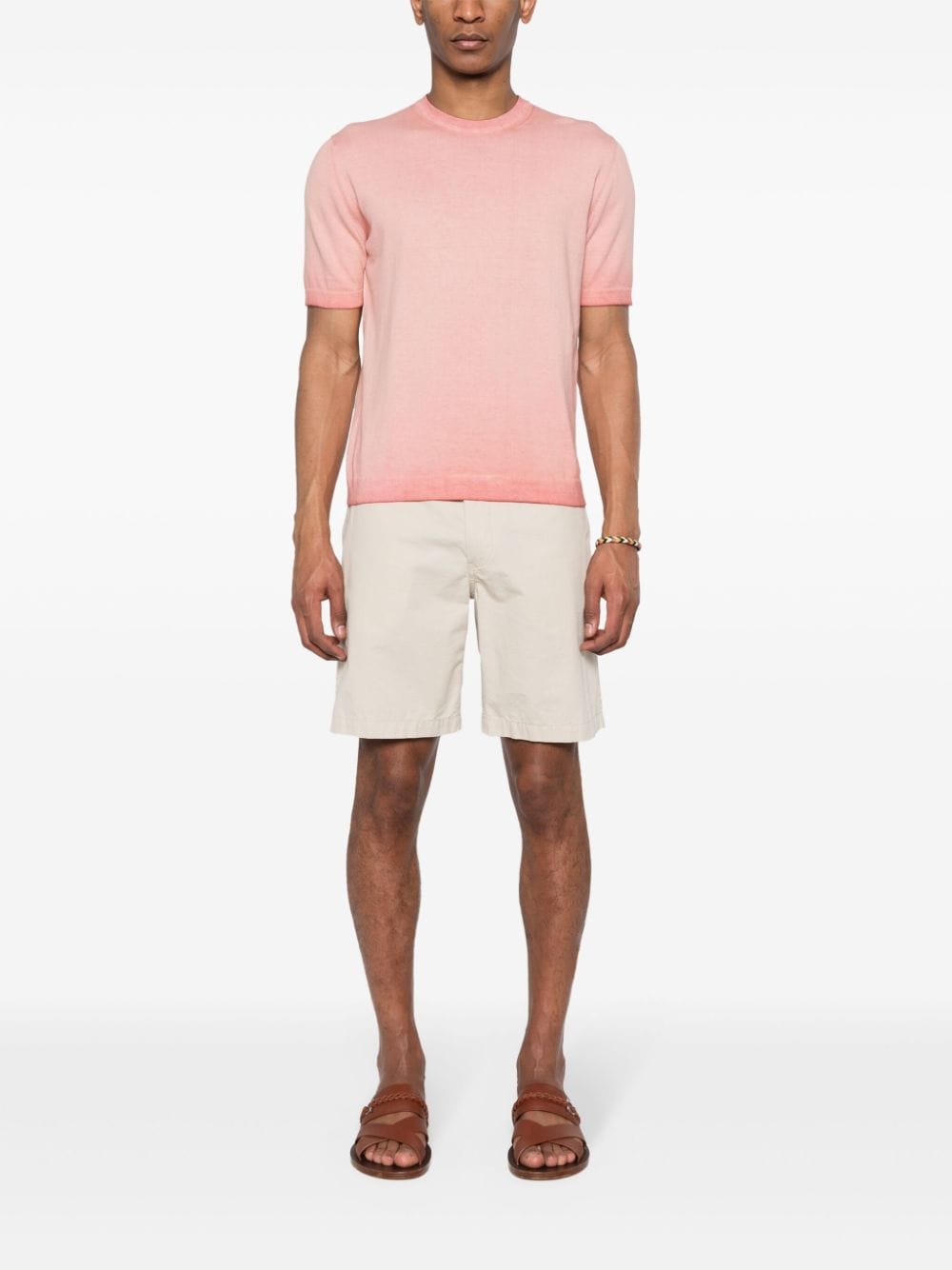 Altea fine-knit cotton T-shirt - Roze