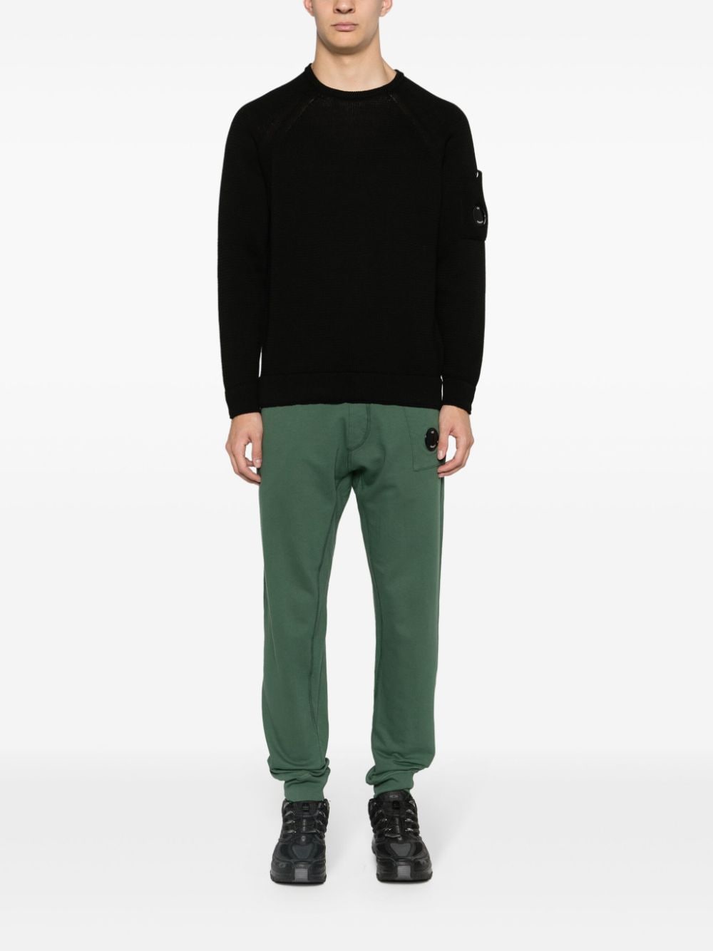 Shop C.p. Company Utility Cotton Track Pants In Green