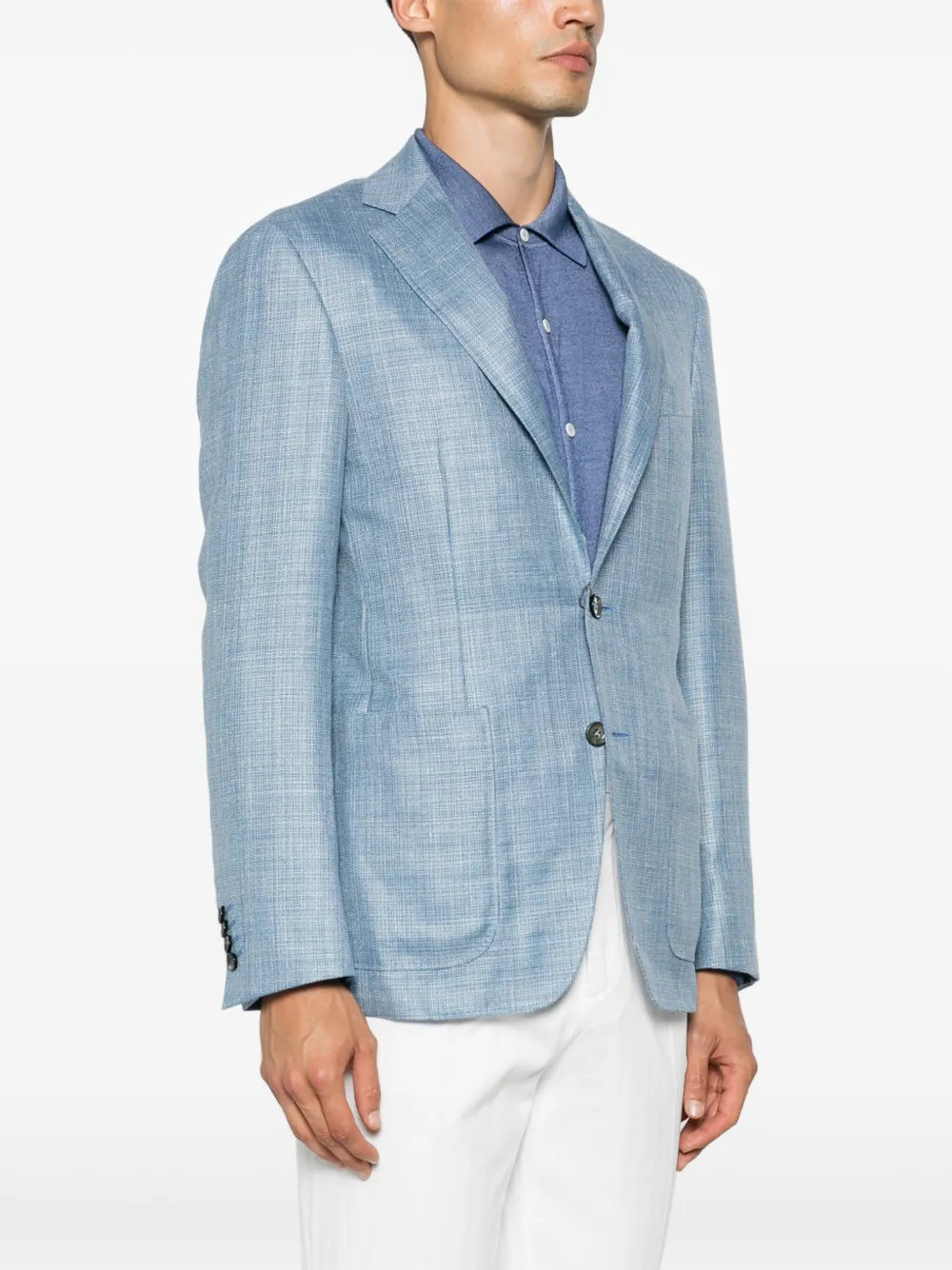 Canali Geweven blazer Blauw