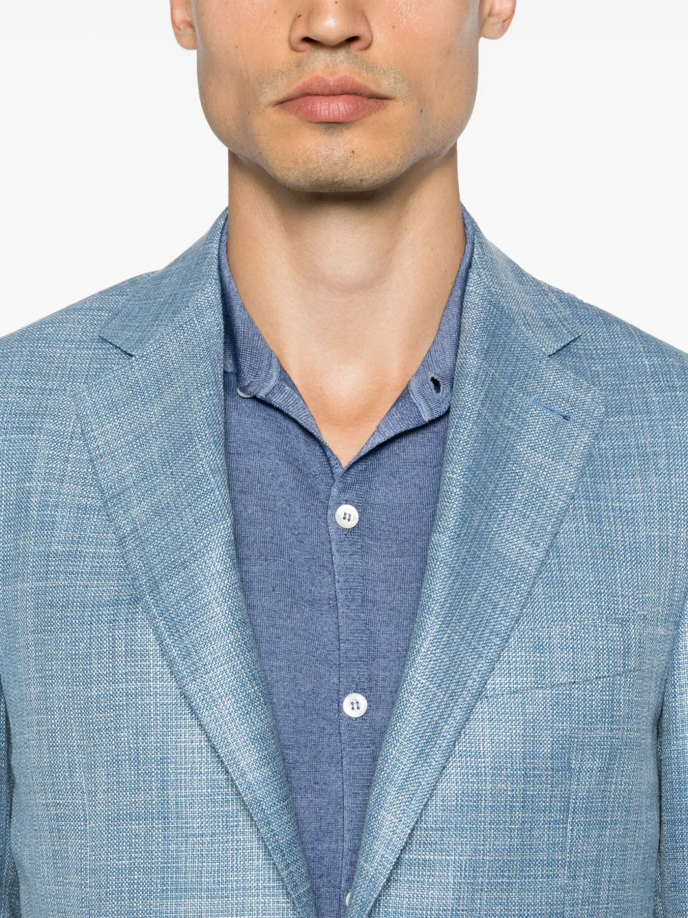 Canali Geweven blazer Blauw