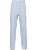 Canali mid-rise tapered linen trousers - Blue
